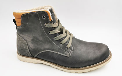 Mens Grey Lace Up Boots