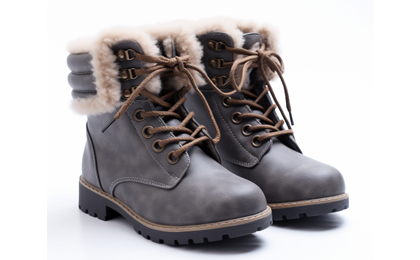 fur top lace up boots 6 