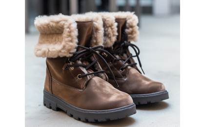 fur top lace up boots 8 